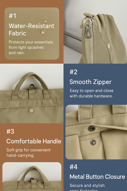 Korean Backpack - Khaki - Trendy Waterproof Korean Backpack | MackinTotes - Mackin Totes
