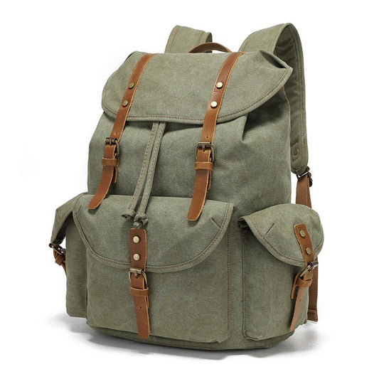 Mackin Totes Waterproof Canvas Backpack – Green | Retro Casual Bag - Mackin Totes