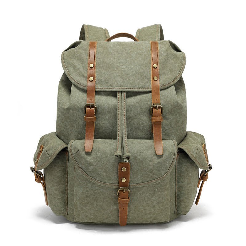Mackin Totes Waterproof Canvas Backpack – Green | Retro Casual Bag - Mackin Totes