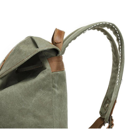 Mackin Totes Waterproof Canvas Backpack – Green | Retro Casual Bag - Mackin Totes