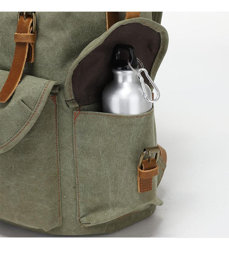 Mackin Totes Waterproof Canvas Backpack – Green | Retro Casual Bag - Mackin Totes