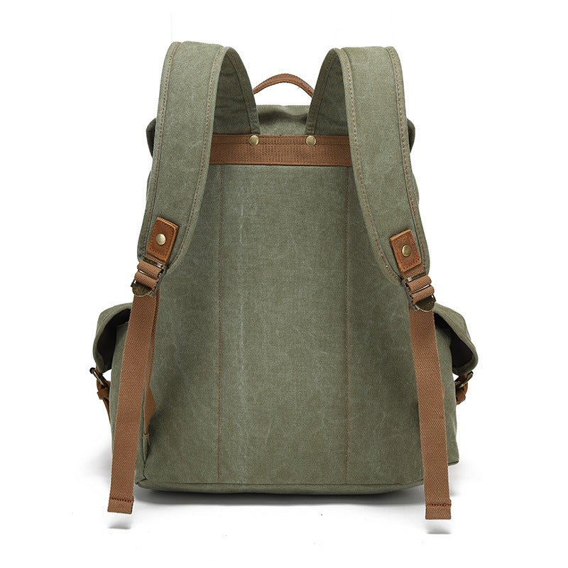 Mackin Totes Waterproof Canvas Backpack – Green | Retro Casual Bag - Mackin Totes