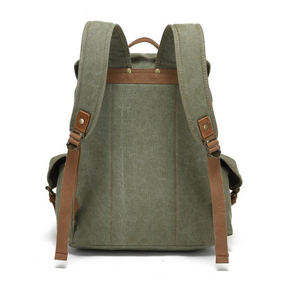 Mackin Totes Waterproof Canvas Backpack – Green | Retro Casual Bag - Mackin Totes