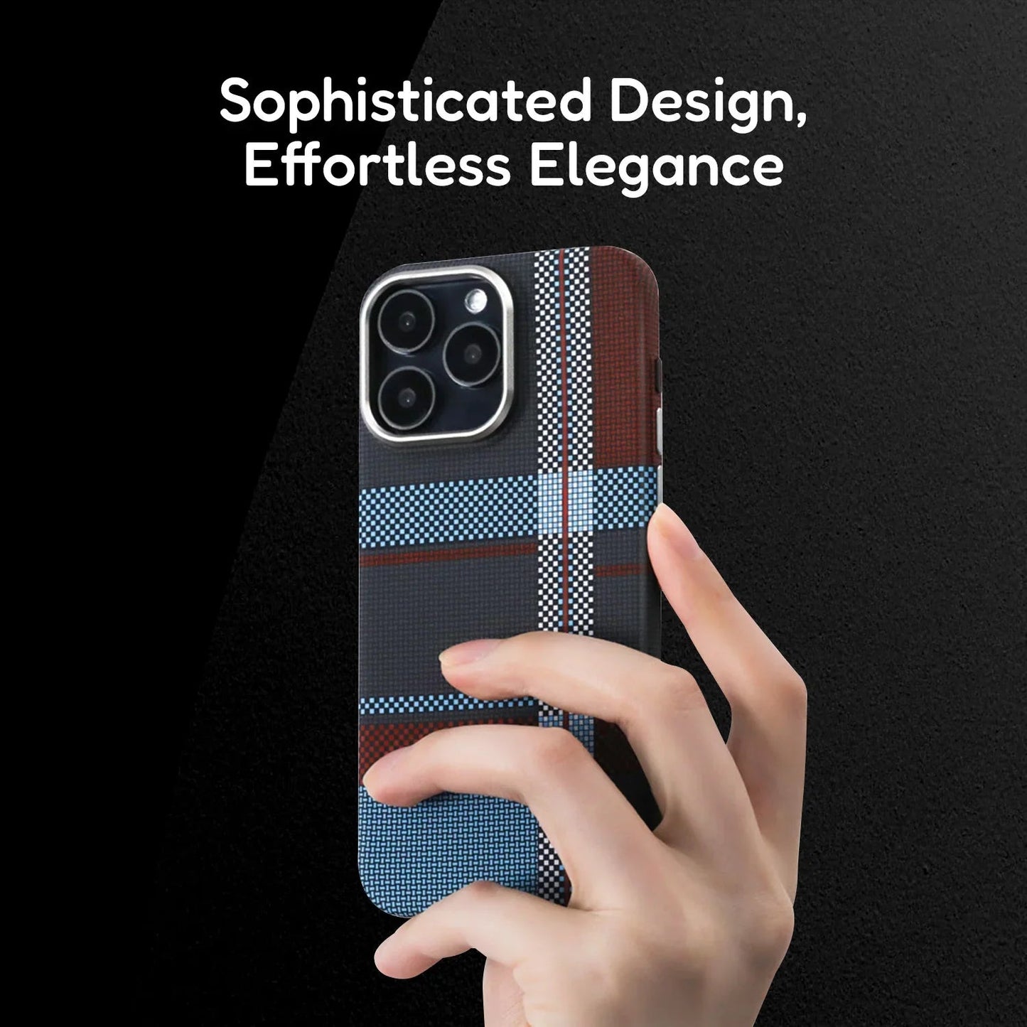 Premium Texture Check Pattern (Mixed Toned) MagSafe Case - Mackin Totes