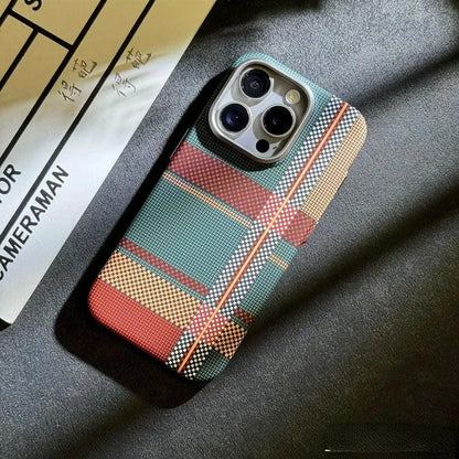 Premium Texture Check Pattern (Multi Toned) MagSafe Case - Mackin Totes