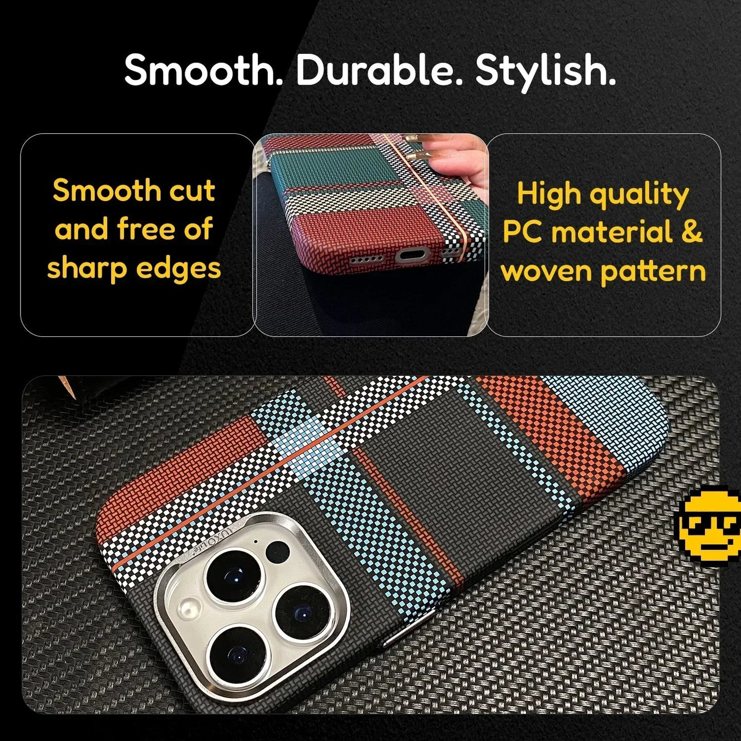 Premium Texture Check Pattern (Multi Toned) MagSafe Case - Mackin Totes