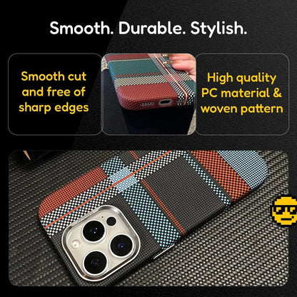 Premium Texture Check Pattern (Multi Toned) MagSafe Case - Mackin Totes