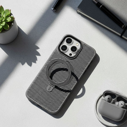 Premium Texture Solid Grey MagSafe Case with Magnetic Ring Stand - Mackin Totes