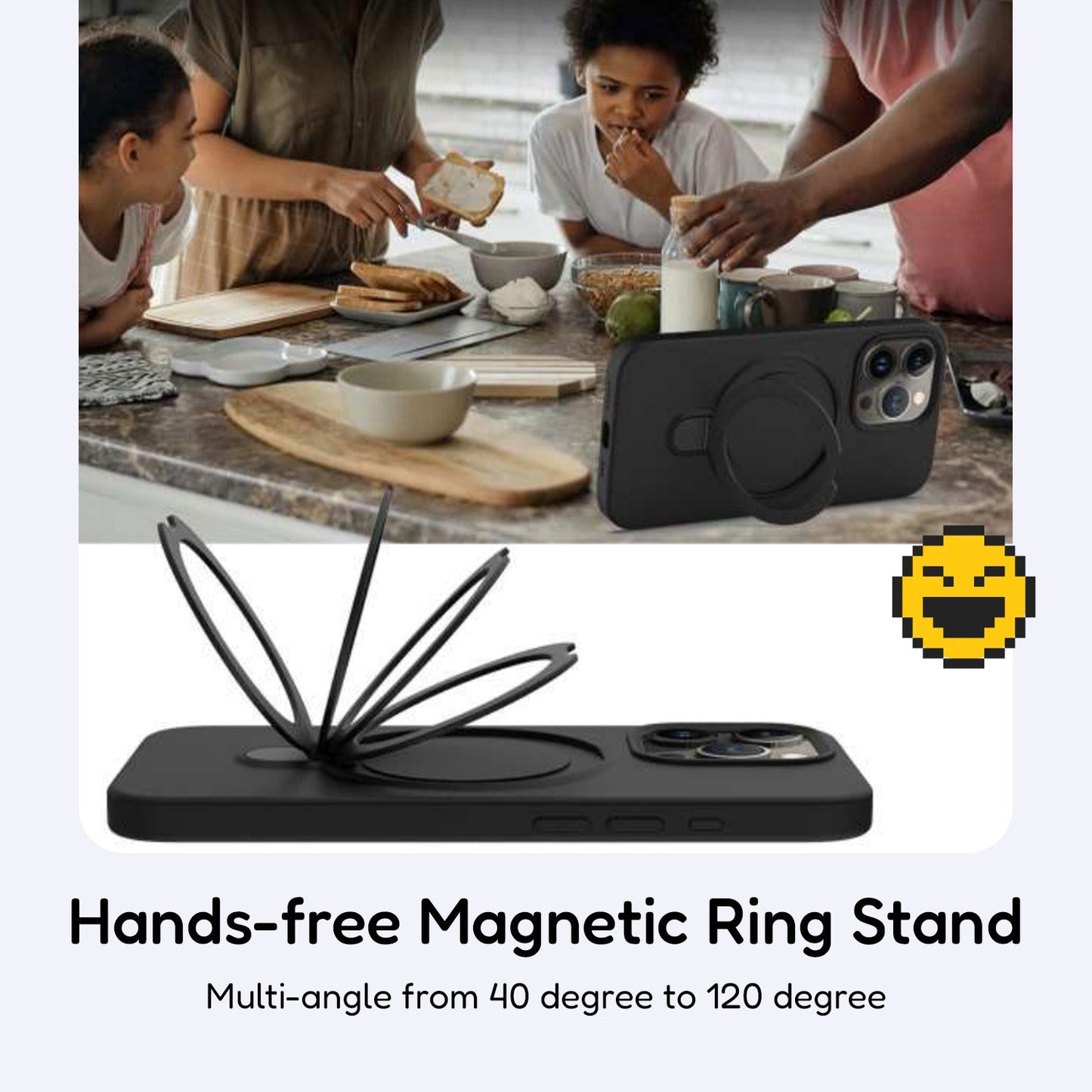 Silicon Material Soft Touch iPhone MagSafe Case With Magnetic Ring - Mackin Totes