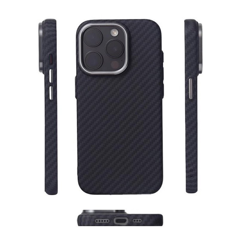 Single Tone iPhone MagSafe Case With Stripes - Black - Mackin Totes