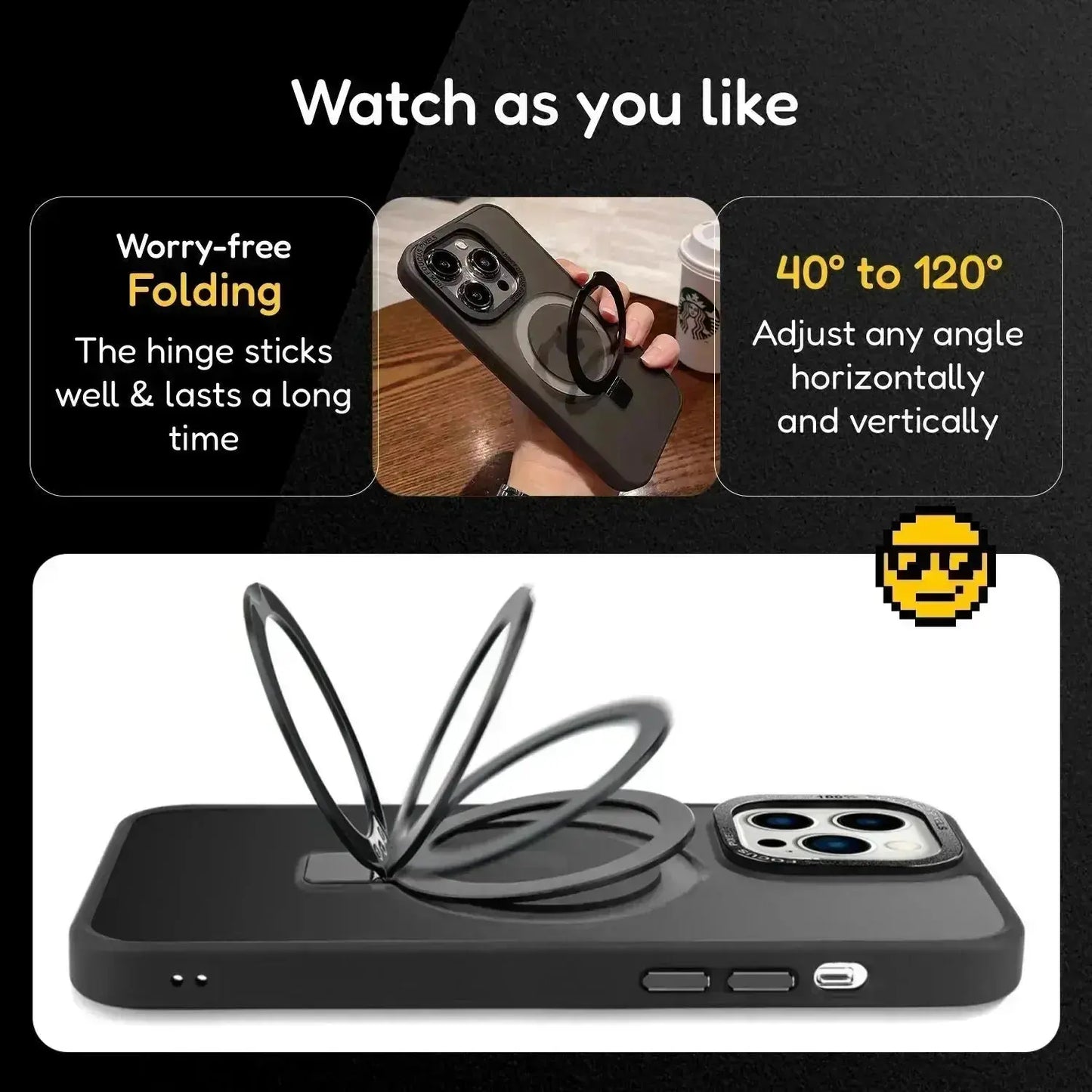 Solid Blue iPhone MagSafe Case with Magnetic Ring Stand - Mackin Totes