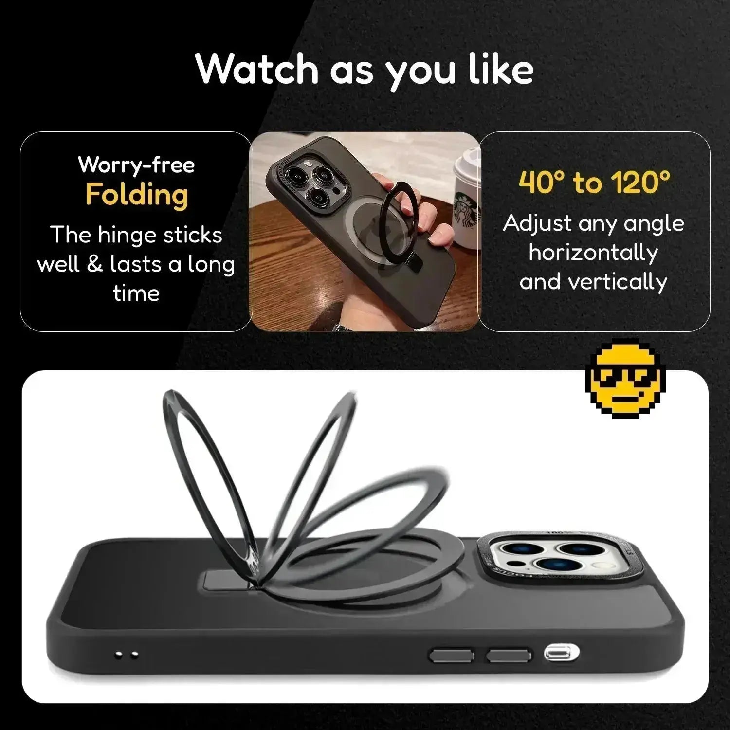 Solid Blue iPhone MagSafe Case with Magnetic Ring Stand - Mackin Totes