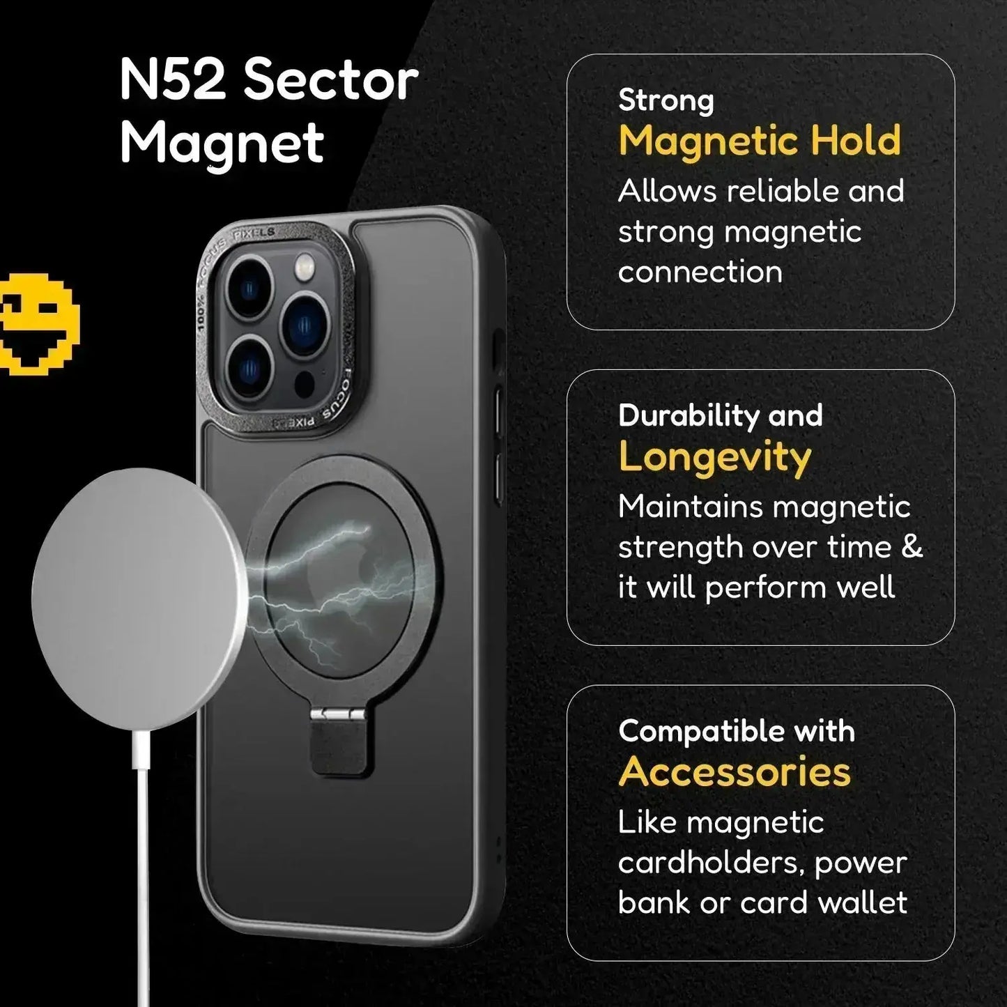 Solid Blue iPhone MagSafe Case with Magnetic Ring Stand - Mackin Totes