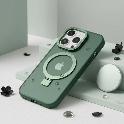 Solid Green iPhone MagSafe Case with Magnetic Ring Stand - Mackin Totes