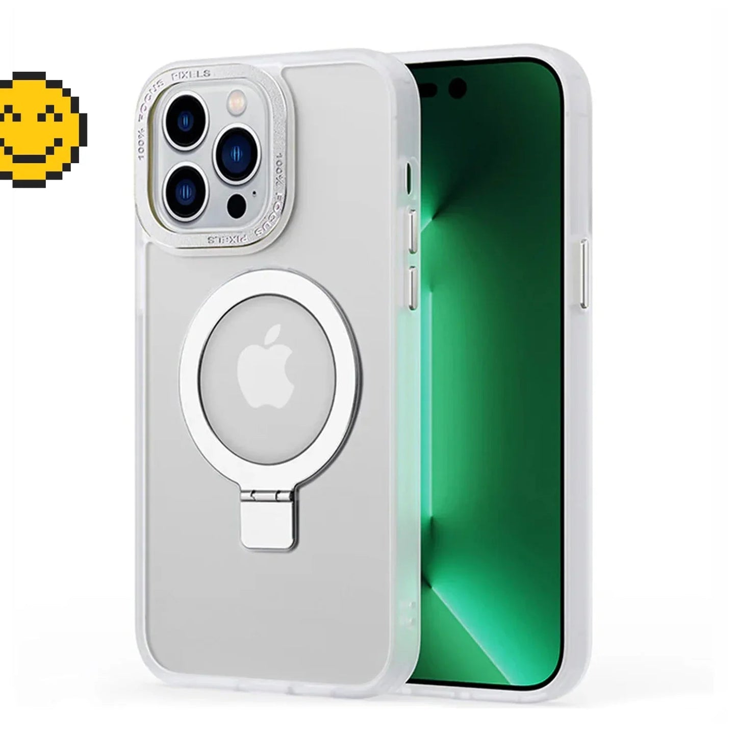 Solid White iPhone MagSafe Case with Magnetic Ring Stand - Mackin Totes