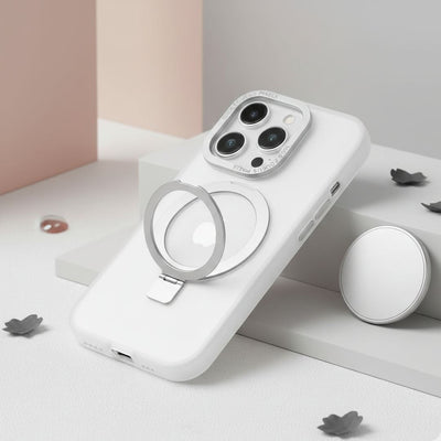 Solid White iPhone MagSafe Case with Magnetic Ring Stand - Mackin Totes