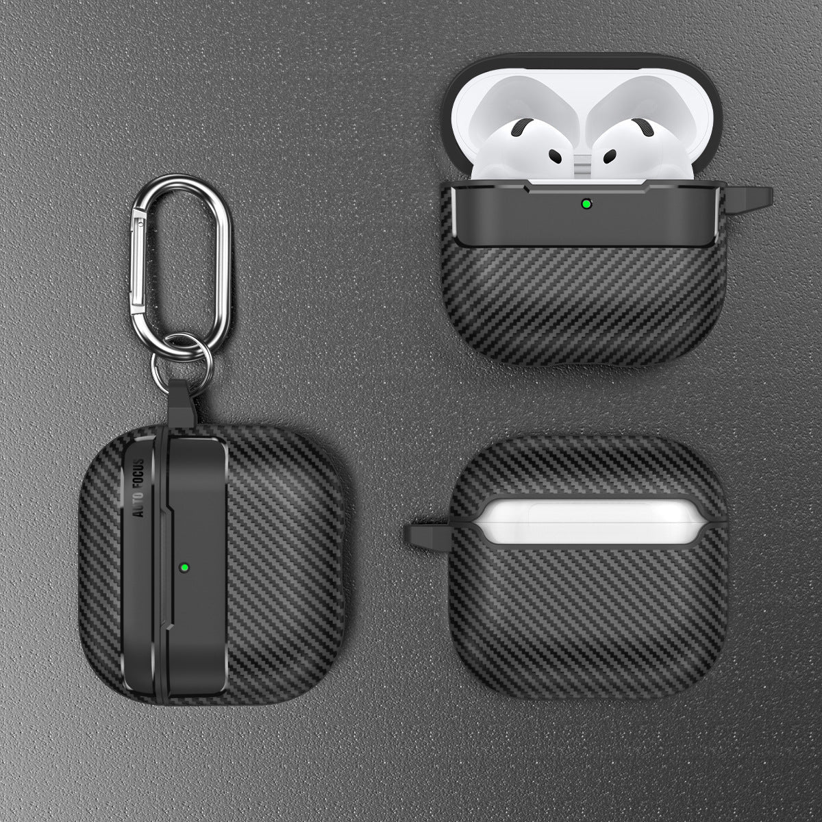 Textured AirPods Case Cover "without" Carabiner Ring - Black - Mackin Totes