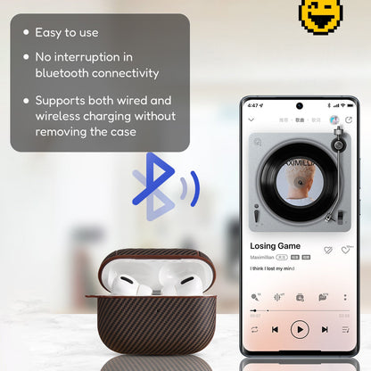 Textured AirPods Case Cover "without" Carabiner Ring - Brown - Mackin Totes